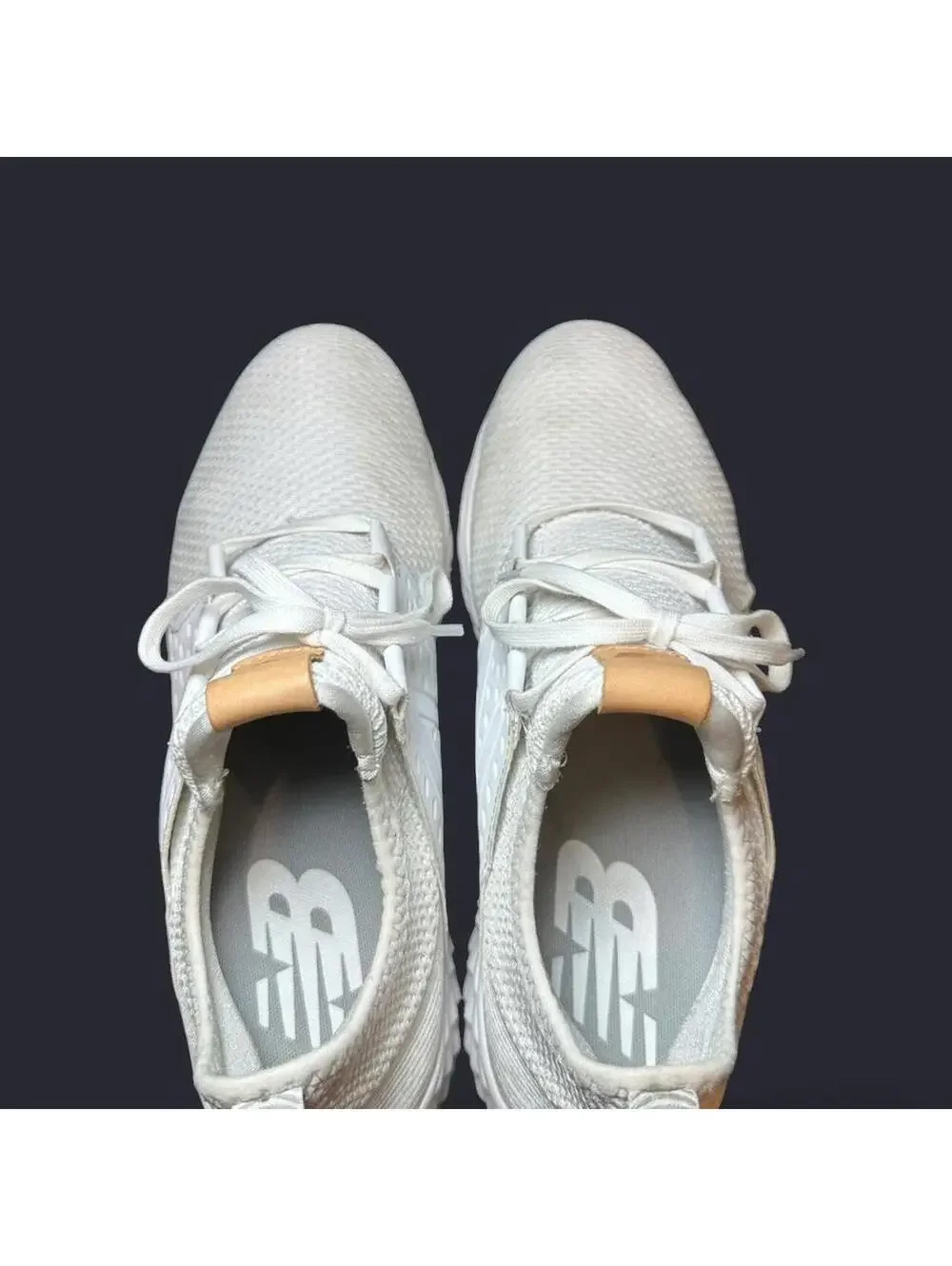 New Balance Men's White and Cream Trainer